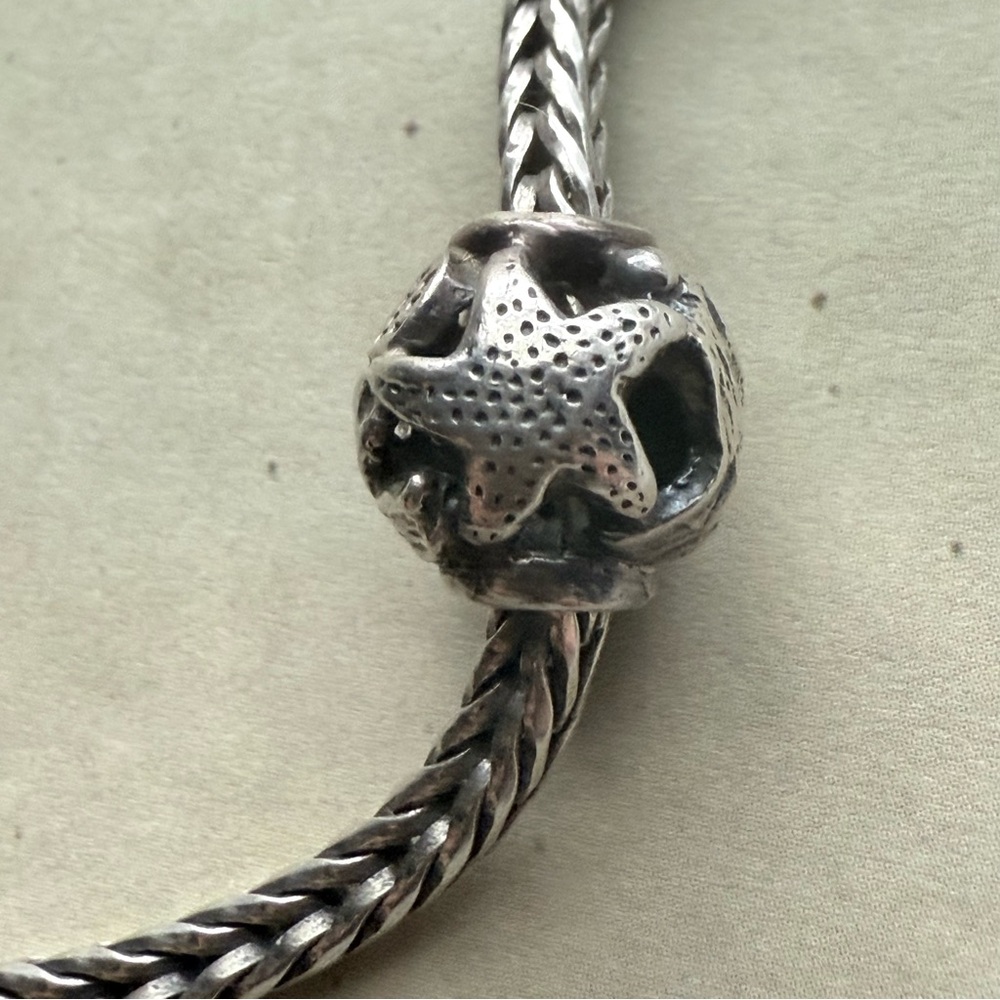 Trollbeads Ocean Sterling Silver Bead with Seashell detail - retired 2019